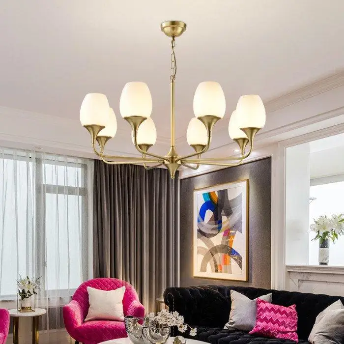 Світлодіодна люстра Жоржина 5035 (Золота) на 8 плафонів Вінниця - фото 3