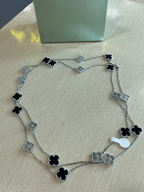 Подвеска Van Cleef  20 элементов  Эмаль под агат, цирконы, белое золото Одесса - изображение 3