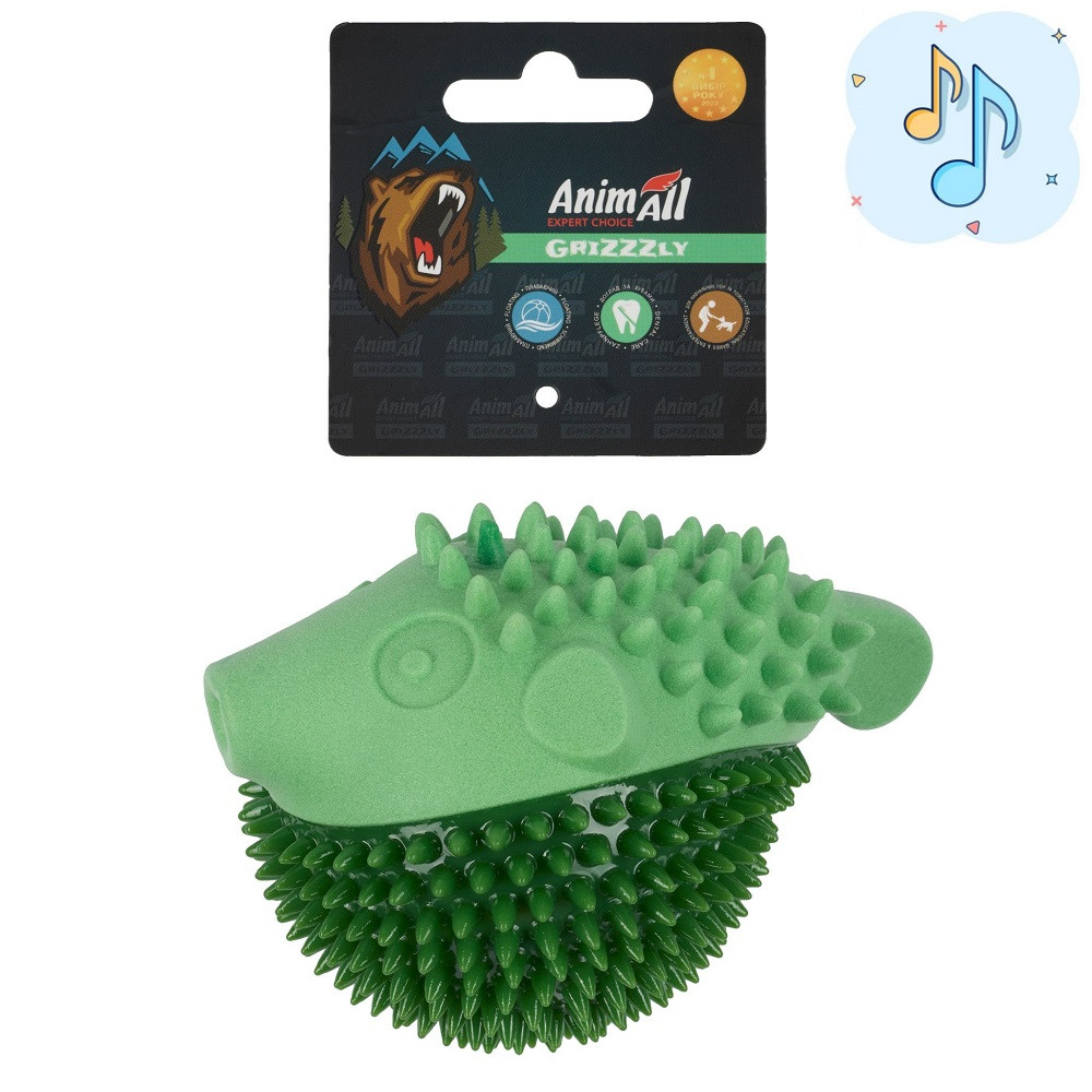 AnimAll GrizZzly АнімАлл Грізлі Іграшка для собак Риба фугу, 12,1х9х8,9 см, темно-зелена Київ - фото 1