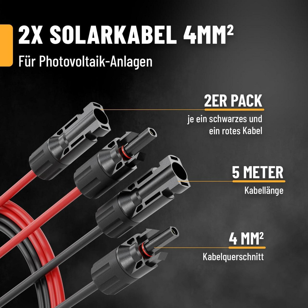 Кабель ABSINA H1Z2Z2-K чорний/червоний 4 мм² 2×5 м PV сонячний кабель UV-стійкий 1.5 kV для сонячних батарей Київ - фото 6