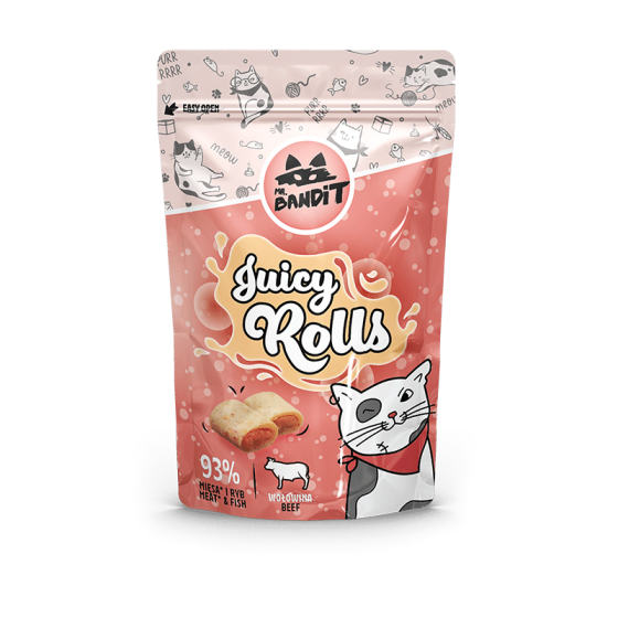 Лакомство для кошек Мистер Бандит Mr.Bandit Сочные роллы с говядиной для кошек, 40 г срок до 12.25 Винница