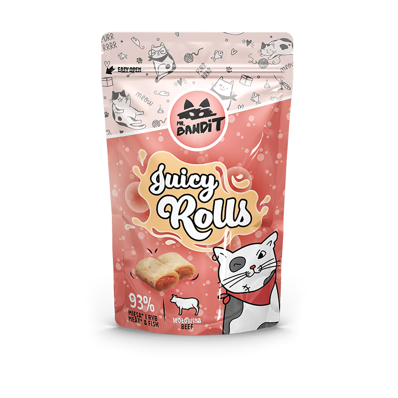 Лакомство для кошек Мистер Бандит Mr.Bandit Сочные роллы с говядиной для кошек, 40 г срок до 12.25 Винница - изображение 1