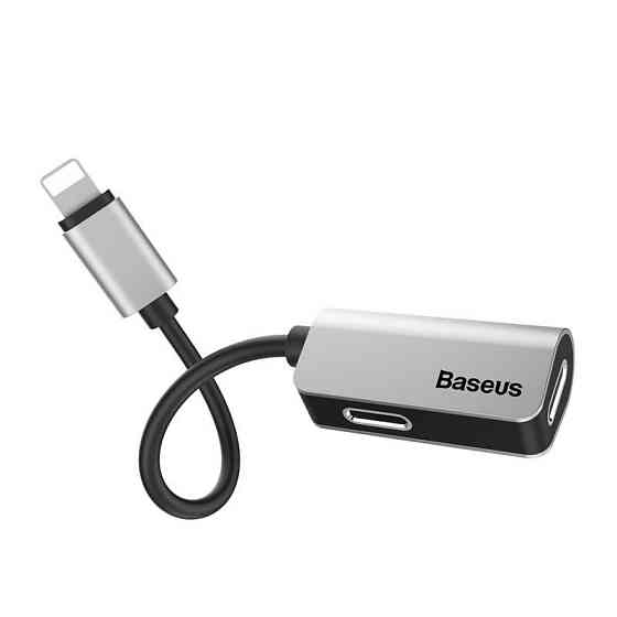 Перехідник Baseus iP Male to iP+iP Female L37 (Сріблястий) Николаев
