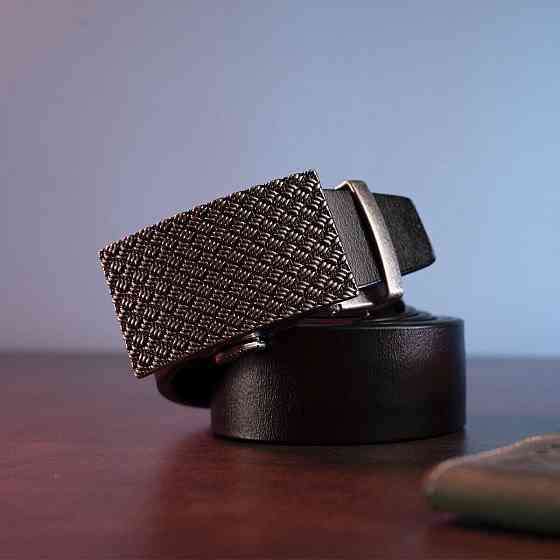 Оригинальный мужской ремень с автоматической пряжкой Черный (Vintage) Киев