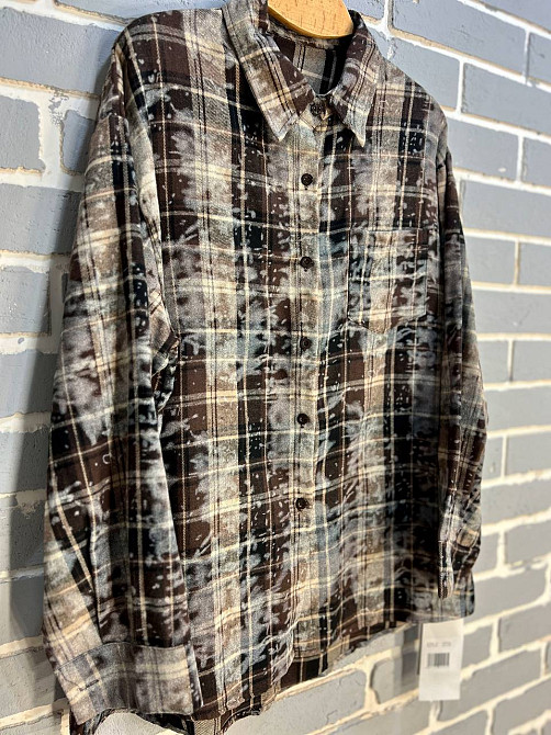 Сорочка жіноча A-N 2775 картата варена в клітинку оверсайз коттон one size, коричневий, one size Київ - фото 11