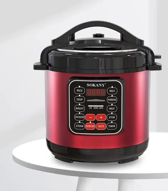 Мультиварка электрическая на 5 л мощностью 1000 Вт. Sokany SK-2402 Красная Скороварка на 10 программ Коломия - фото 1
