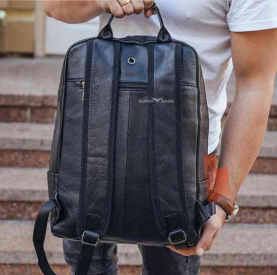 Міський чоловічий шкіряний рюкзак, практичний рюкзак портфель для хлопця, чоловіки Tiding Bag Київ