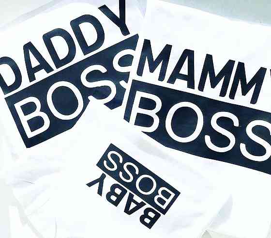 Футболки в стилі Family look для мами, тата та дитини -DADDY BOSS/MAMMY BOSS/BABY BOSS Чернівці