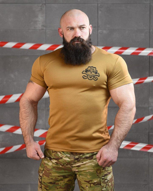 Тактическая потоотводящая футболка SABUR ТРОН КАЙОТ ВТ6664 Одесса - изображение 1