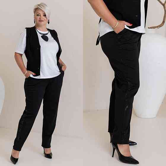 Жіночі стильні штани з якісного, щільного трикотажу. 60/62 Одеса