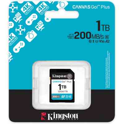 Карта пам&apos;яті Kingston 1TB SDXC сlass 10 UHS-I U3 V30 Canvas Go Plus G4 (SDG4/1TB) Вінниця