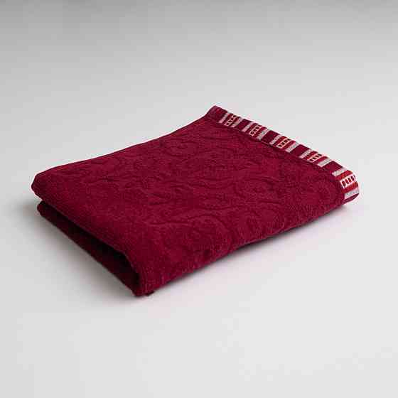 Полотенце для рук и лица махровое с орнаментом GM Textile 40х70см 400г/м2 (Бордовый) Сумы