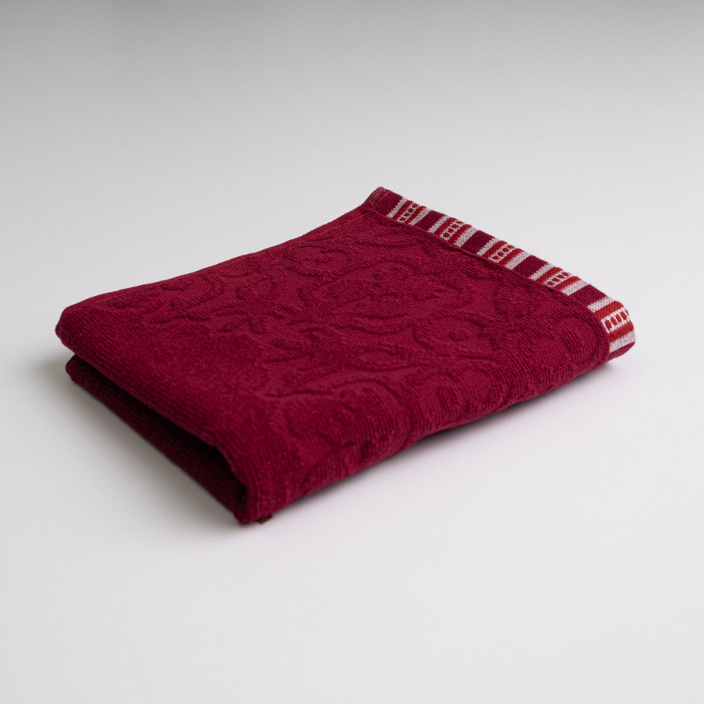 Полотенце для рук и лица махровое с орнаментом GM Textile 40х70см 400г/м2 (Бордовый) Сумы - изображение 1