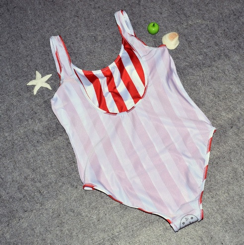Купальник в полоску суцільний жіночий червоно-білий Київ - фото 8