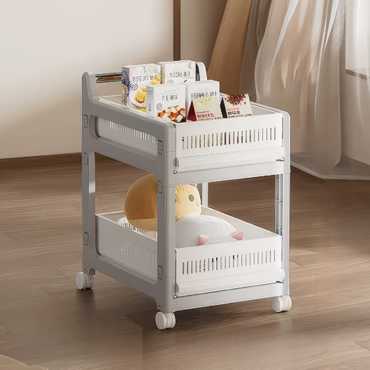 Этажерка на колесиках, двухъярусная полка для хранения, универсальный органайзер для ванной, кухни, офиса, Каменец-Подольский