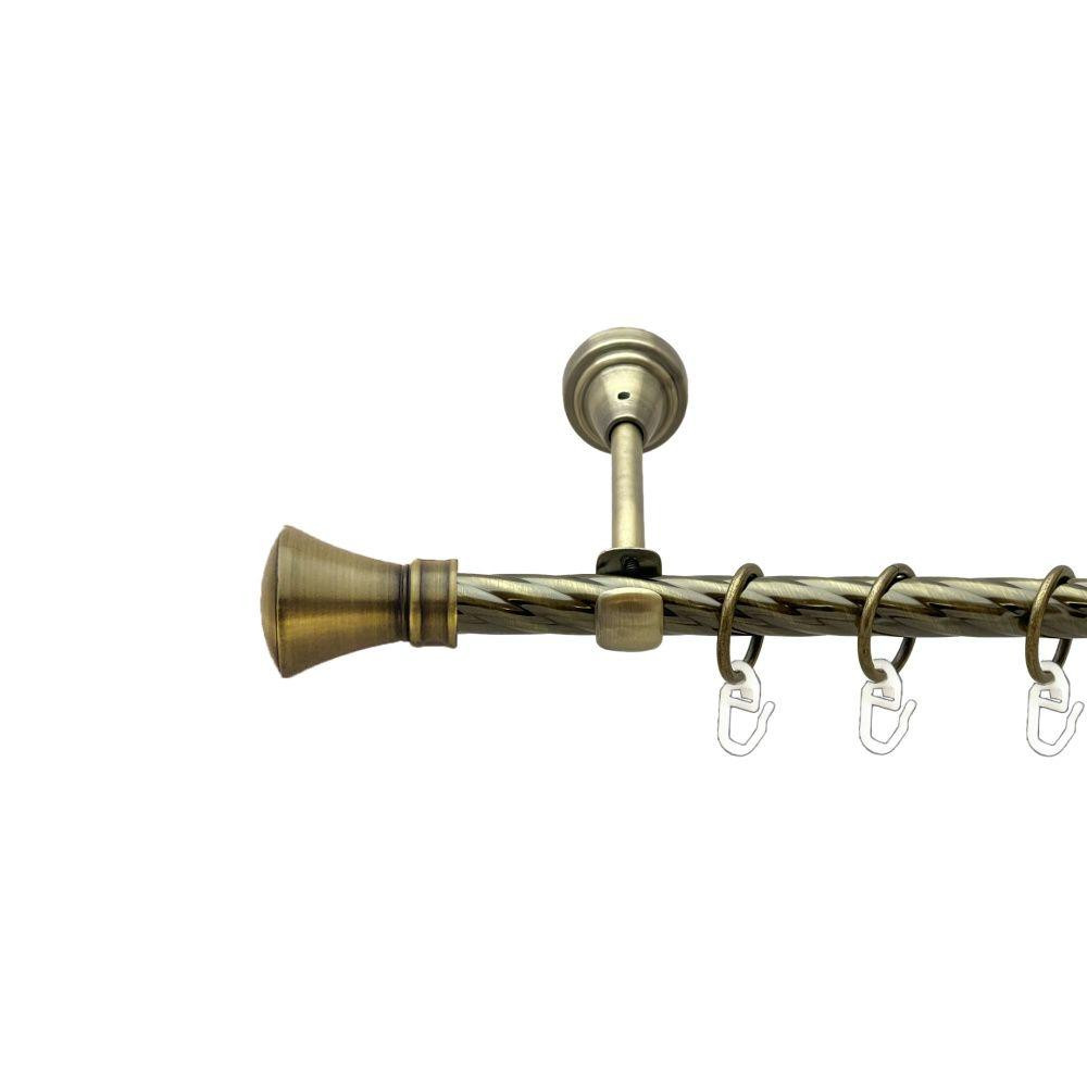 Карниз Orvit Люксор металевий однорядний відкритий скручена труба кільце металеве Антик 16 мм 240 см Львов - изображение 1