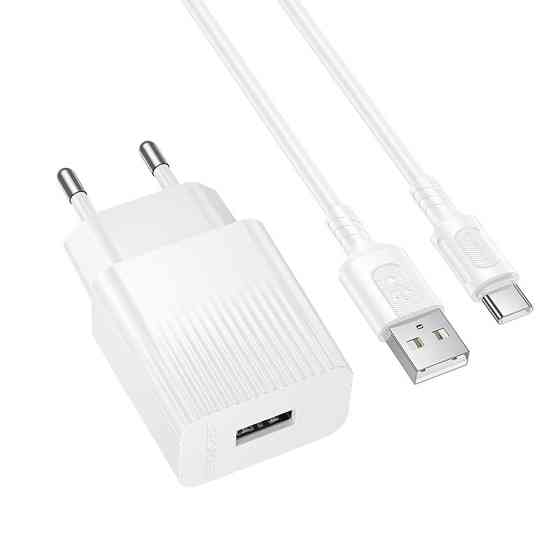 Мережевий зарядний пристрій з кабелем BOROFONE BAS71A Source single-port charger set(Type-C) White Одеса