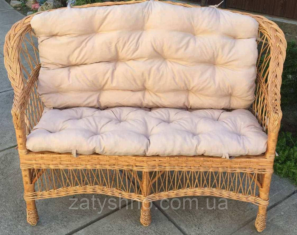 Диван плетений з накидкою кавовою Київ - фото 3