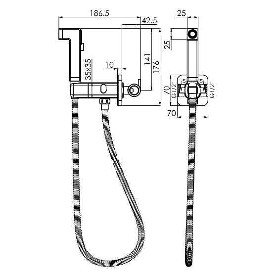Гігієнічний набір прихованого монтажу IMPRESE VIOLIK f03710810AA чорний\матовий Київ