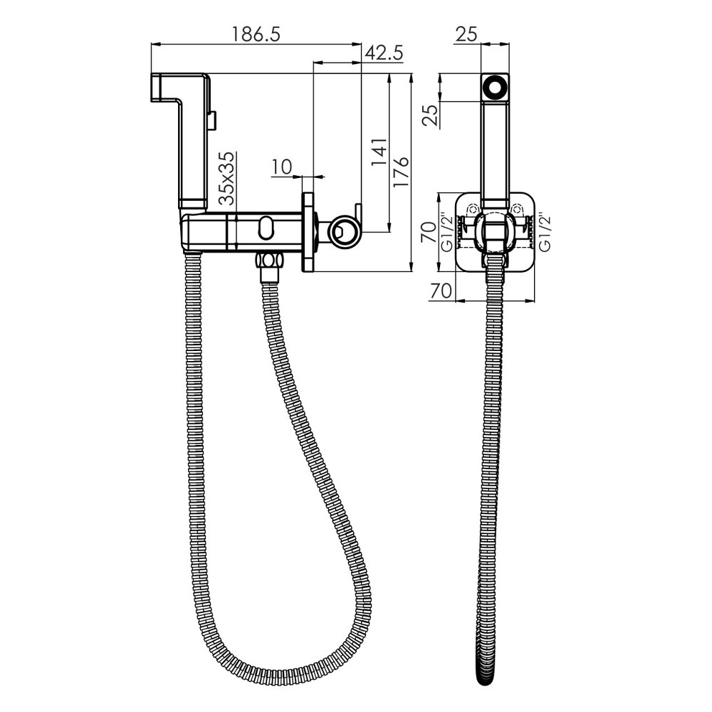 Гігієнічний набір прихованого монтажу IMPRESE VIOLIK f03710810AA чорний\матовий Київ - фото 2