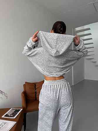 Жіночий велюровий костюм-двійка: худі на блискавці та штани Меланж, 42/44 Одеса