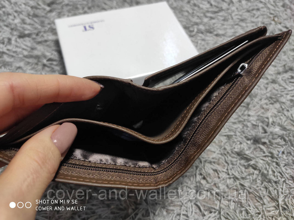 Шкіряний чоловічий вертикальний гаманець на магнітах ST 2 Київ - фото 4