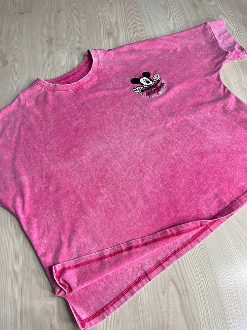 Футболка женская A-N 26030 вареная тай-дай оверсайз с вышивкой Mickey Mouse, розовый, one size Киев - изображение 13