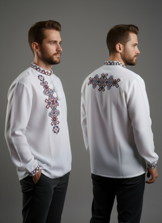 Чоловіча вишиванка з  цікавою вишивкою на спині Київ