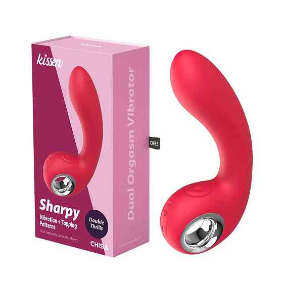 Вибратор для точки G Chisa Kissen Sharpy с функцией толчков для клитора, красный Sex Aura Киев