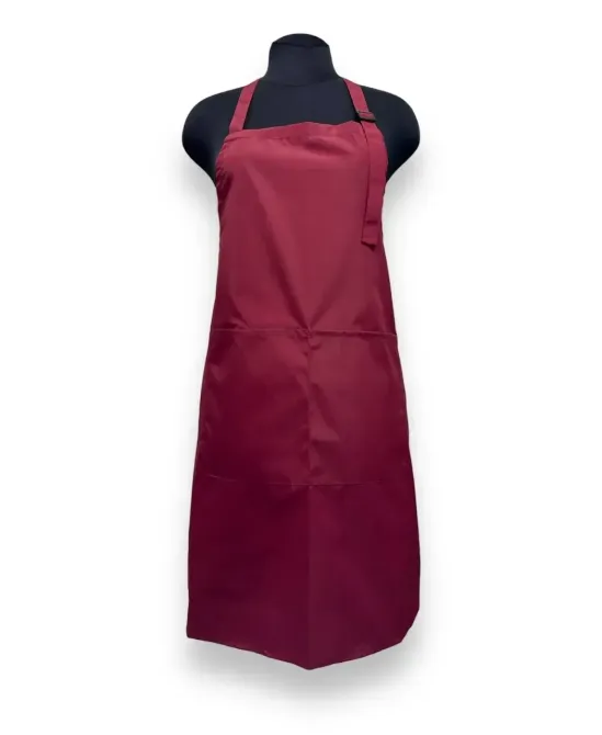 Фартух майстра Teysha плащовий з 2 кишенями та регульованою лямкою Бордовий Київ - фото 1
