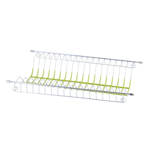 Сушарка для посуду двоярусна 55*24,5*37см з піддоном хромована сталь зелений 0762A KAMILLE Житомир - фото 7