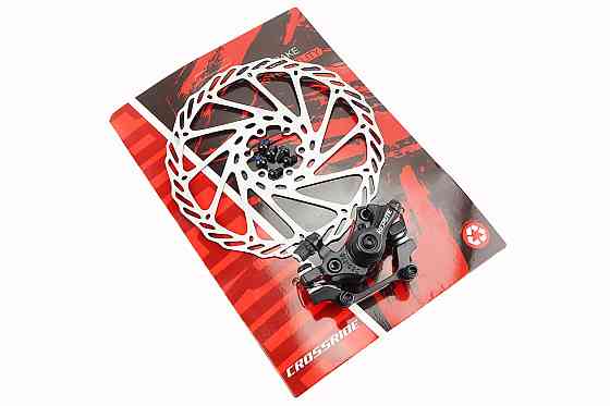 Гальмо Disk-brake переднє (F180/R160мм)+диск 180мм, кріпл. 6 болтів, чорне DSC710 Київ