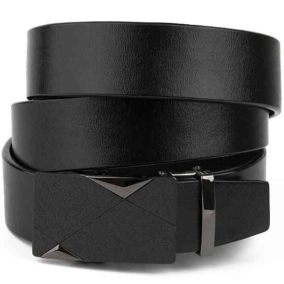 Ремень мужской с пряжкой автомат матовой Vintage 20321 Черный Киев