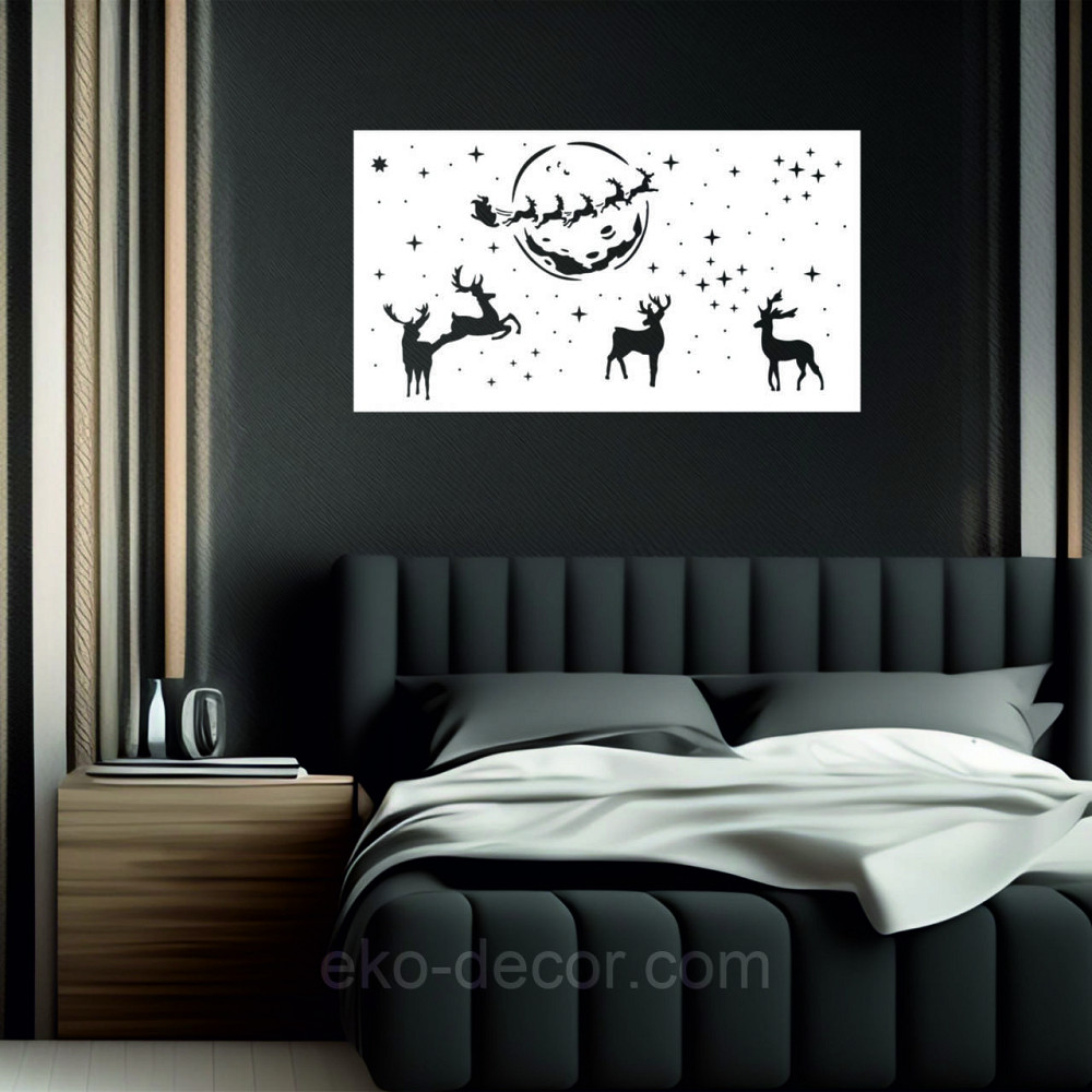 Декоративное настенное Панно «Новый год» Декор на стену 90*50 см, Белый Киев - изображение 2