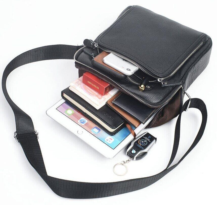 Сумка месенджер шкіряна Vintage 20247 Чорна Київ - фото 6