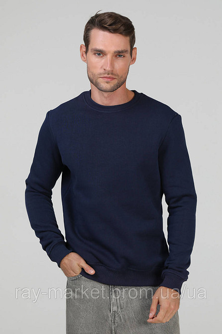 Світшот базовий утеплений Ray Basic чоловічий темно-синій (U0301M-Navy Blue) XL Київ - фото 1