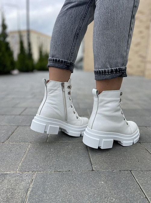 Mermaid Черевики жіночі Mermaid білі натуральна шкіра зима висота 13 см (5167) Коломия - фото 9