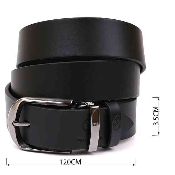 Ремень мужской GRANDE PELLE 00870 кожаный Черный Киев