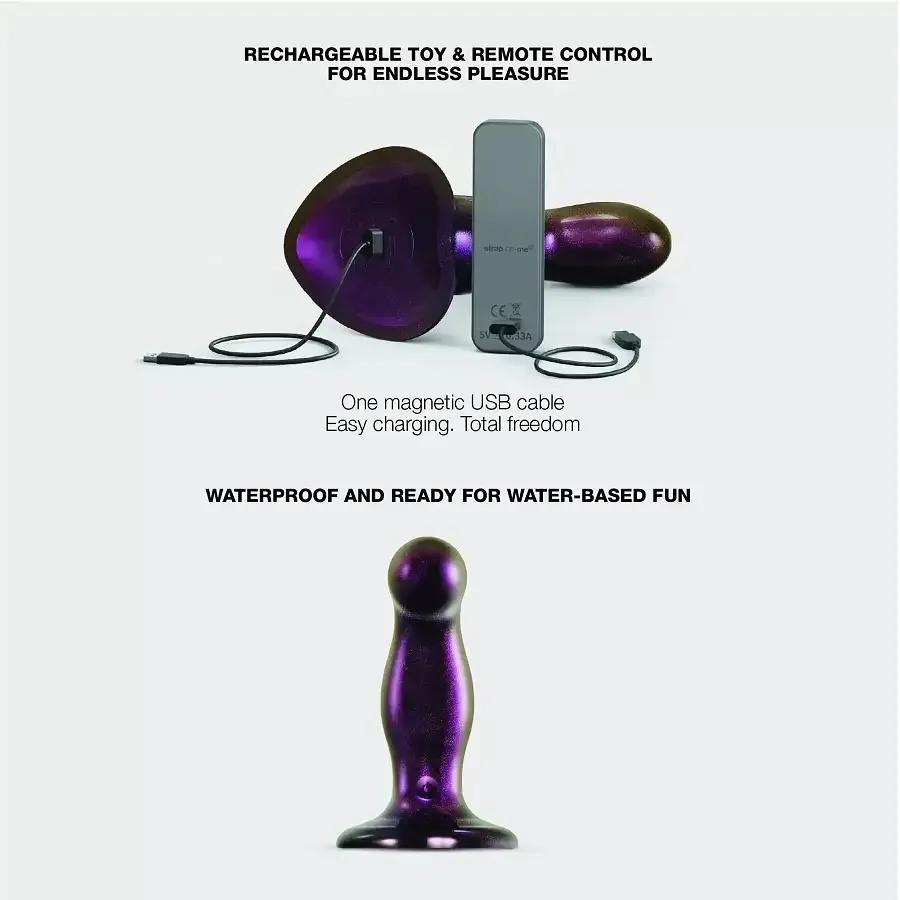 Дилдо з вібрацією Strap-On-Me FINGERING & VIBRATING DILDO - M - PURPLE, з манливим рухом Львів - фото 3