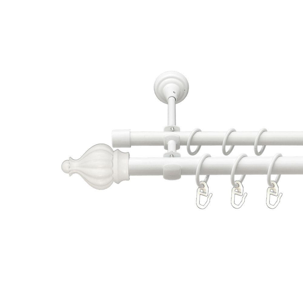 Карниз Orvit Таджа металевий дворядний відкритий гладка труба кільце металеве Арктіс 19\16 мм 160 см (00-00021237) Львів - фото 1
