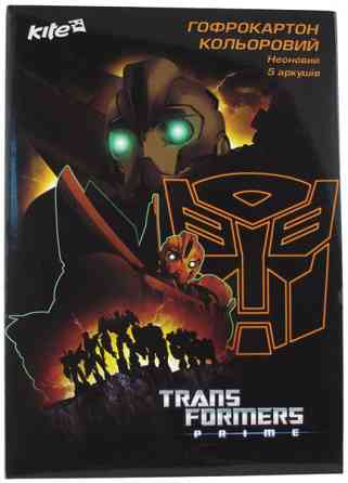 Картон кольоровий "Kite" "Transformers" А4 TF13-257K неон гофро 5арк 5кол, шт Київ