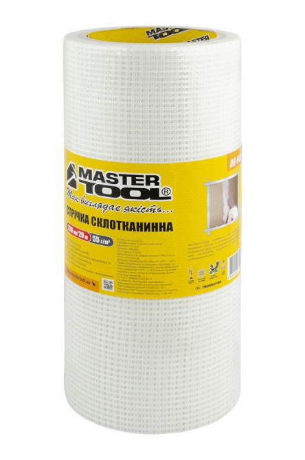 MASTERTOOL Стрічка склотканинна самоклеюча MASTERTOOL 230 мм 20 м 8х8 55 г/м² 08-9408 Коломия - фото 6