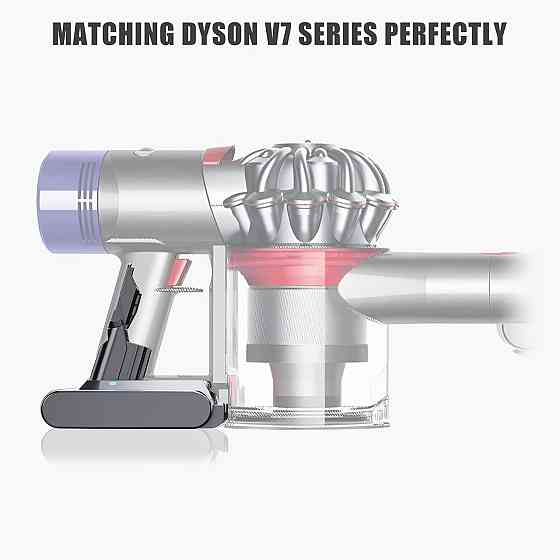 Акумулятор 6000mAh для Dyson V7 Чорний змінний літій-іонний запасний акумулятор сумісний V7 SV11 Absolute Animal Motorhead Fluffy Київ