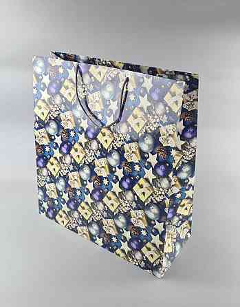 Новорічні, кортонні пакети подарункові Супер 47x52x20-005) (12 шт) Харків