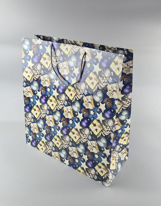 Новорічні, кортонні пакети подарункові Супер 47x52x20-005) (12 шт) Харків - фото 1