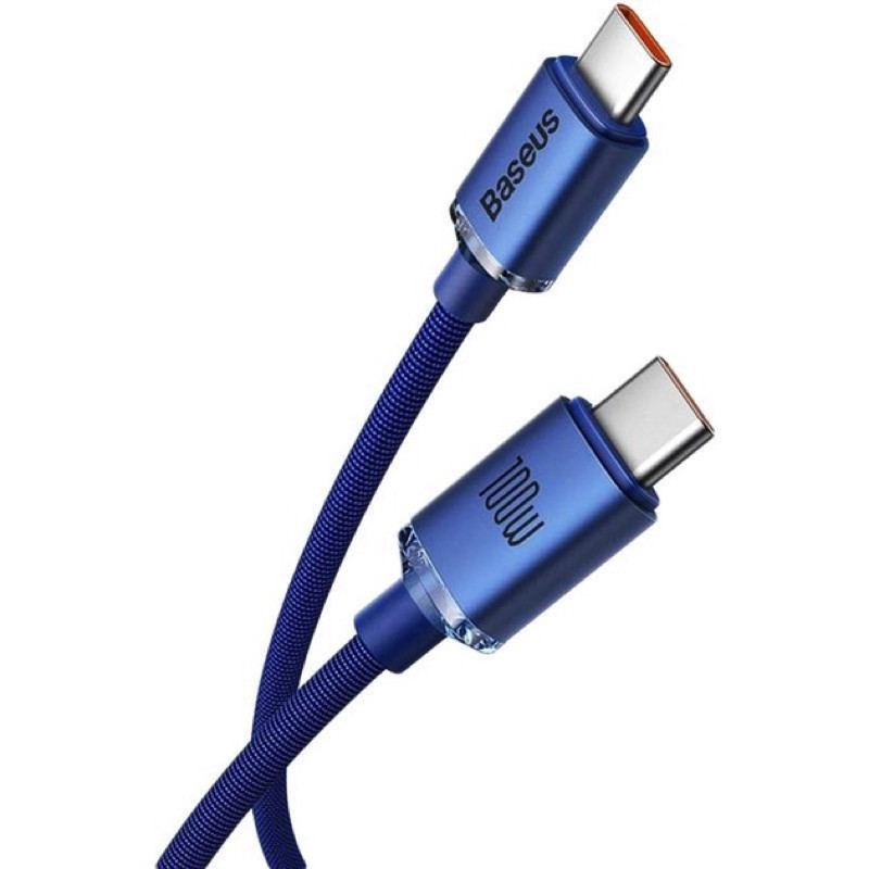 Кабель Baseus Crystal Shine Series Fast Charging Data Cable Type-C to Type-C 100W 1.2m Blue Київ - фото 1