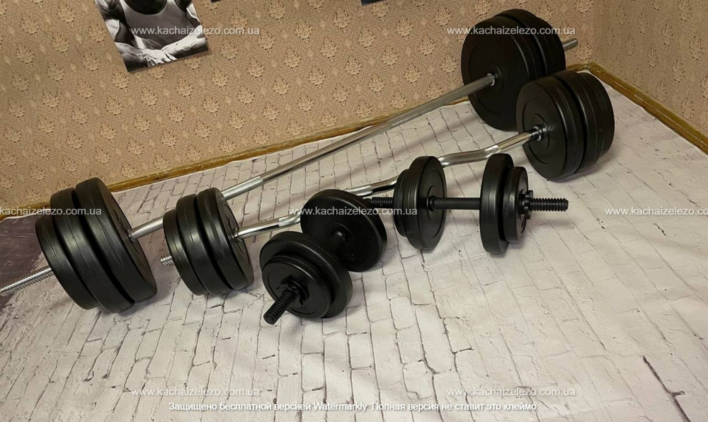Лавка для жиму з тренажерами WCG 0090 + 4 грифа + блінами 50 кг комплект Київ - фото 2