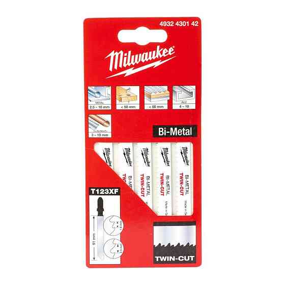 Полотна для лобзіка T123XF Bi-Metal TWIN CUT MILWAUKEE, 91мм/ крок зуба 2,5/ 1,8 мм, (5шт), (універсальні) Одеса