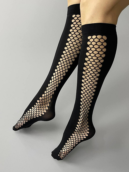 Гольф ексклюзивний Illisa 60 den мікрофібра сіточка — розмір 23-25, 2 пари чорний. Чернівці - фото 3