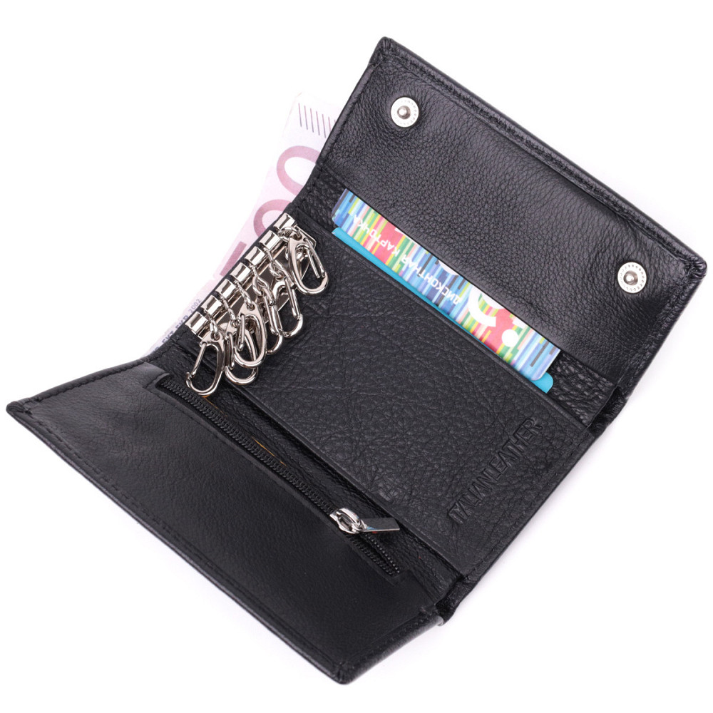 Шкіряна ключниця з 6 карабінами чорна (ST Leather) Київ - фото 16